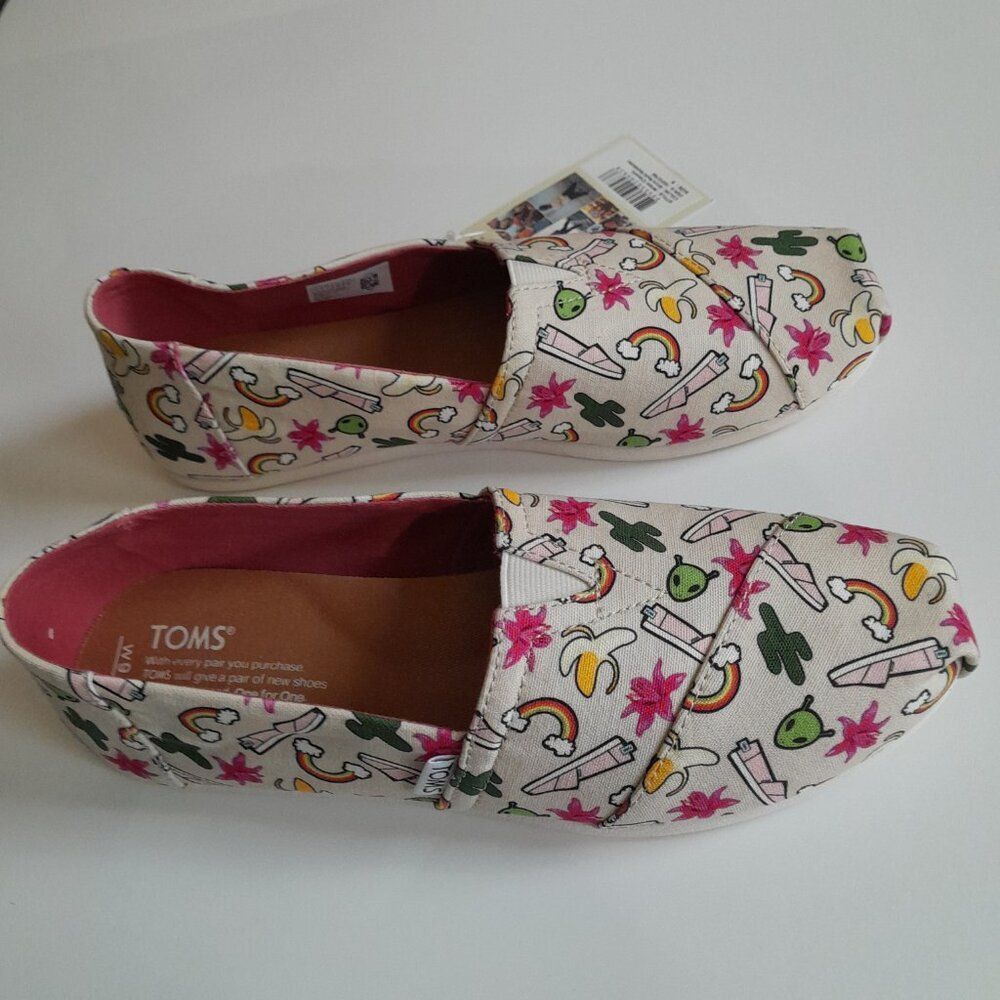 Toms Classic Birch Multi Rainbows Slip-On Loafers Women's Size 9 W - Picture 9 of 10